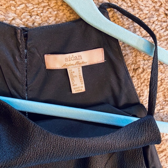 Aidan Mattox Black Hi Low Hem Halter Dress - Picture 5 of 7